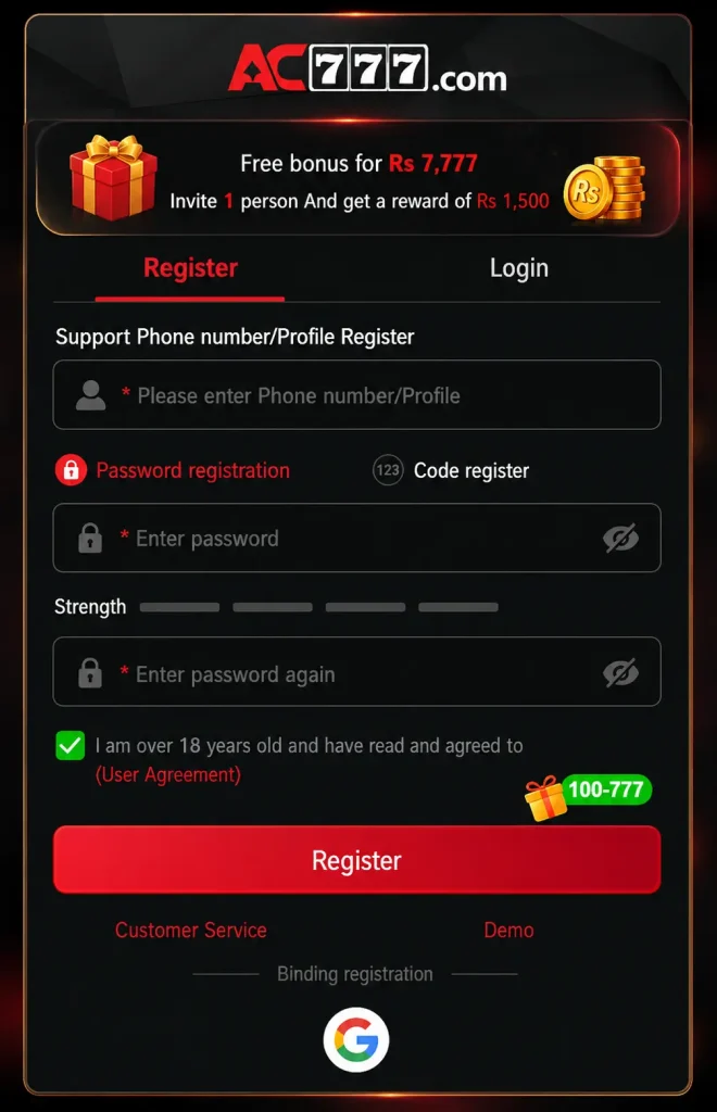 Ac777 Game Register